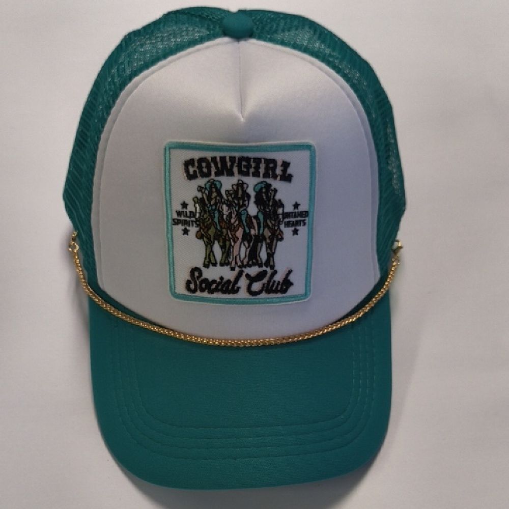 Teal Cowgirl Social Club Trucker Hat